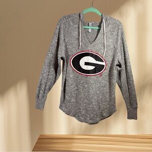 chicka-d  Georgia Bulldogs Women's Cozy Fleece Hoodie Heather Grey M